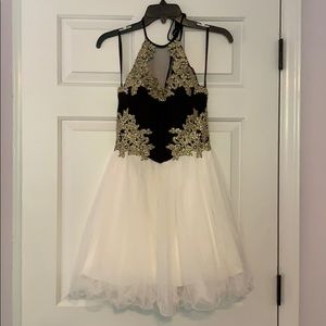 high neck homecoming dress